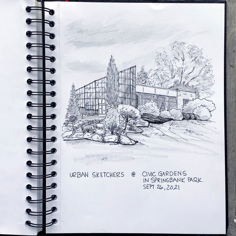 page in sketchbook showing the sketch