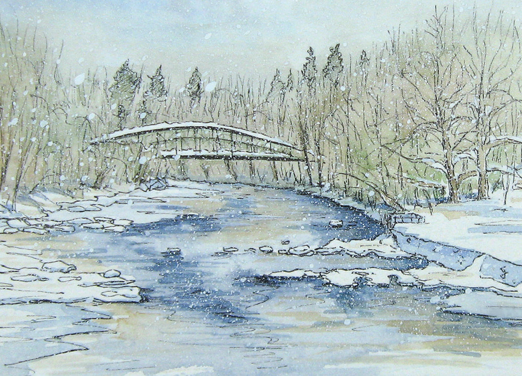 Greeting Card Featuring Blackfriars Bridge (Winter)