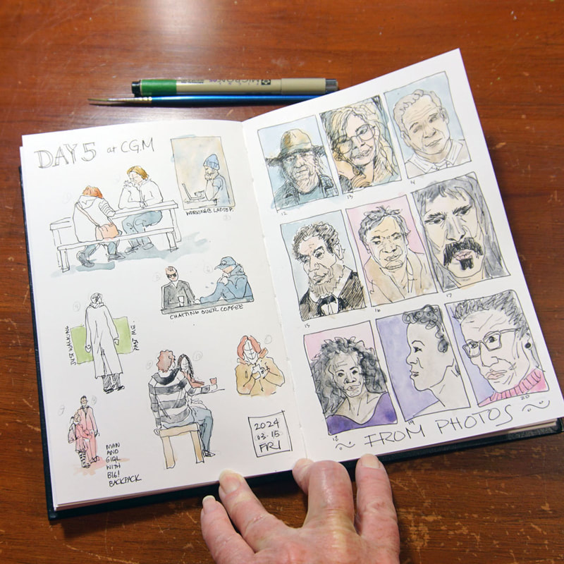 Sketchbook containing the sketches from the challenge "ONE week 100 people" 2024