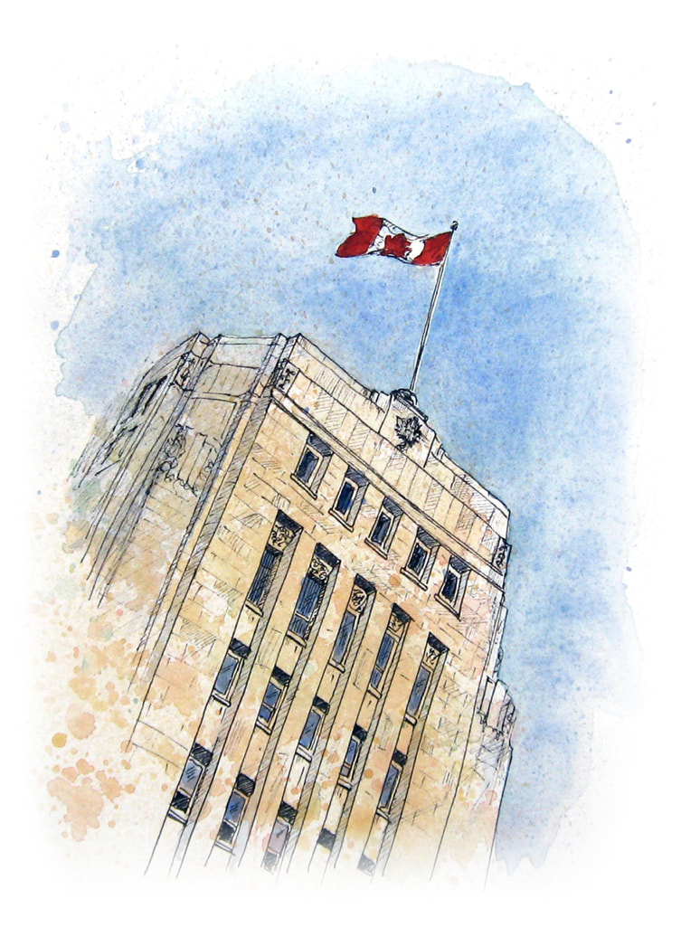 Greeting Card Featuring Dominion Public Building