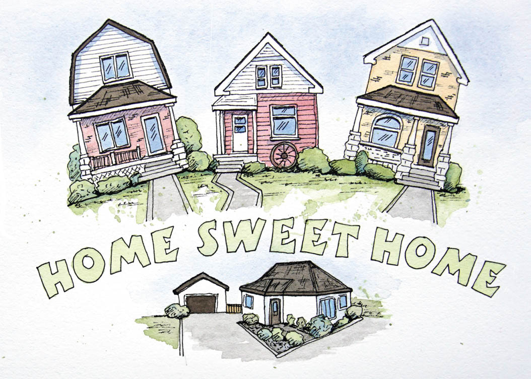 Greeting Card Featuring 4 Homes > Home Sweet Home