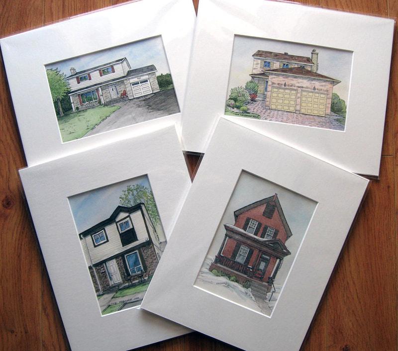 Group of custom home commissions matted