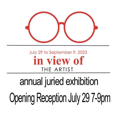 in view of THE ARTIST - graphic for juried exhibition at St Thomas Public Art Centre.