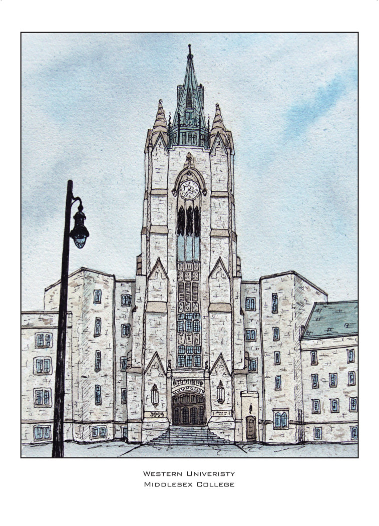 Greeting Card Featuring WU Middlesex College, in London, ON